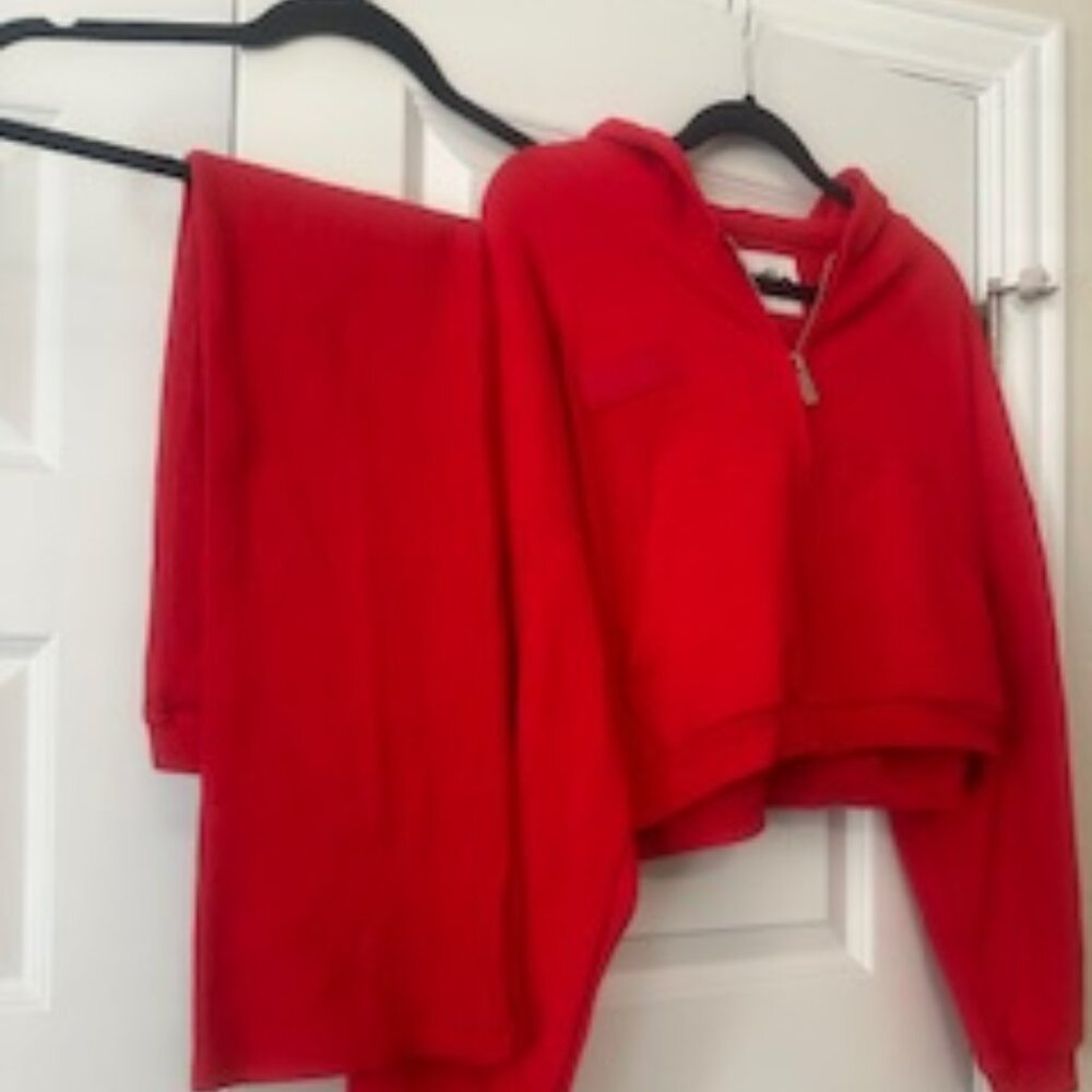 Brandon Blackwood 2-Piece Ribbed Set Size S Fiery Red